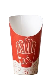 Red custom Fry Scoop printed with a white fries carton design